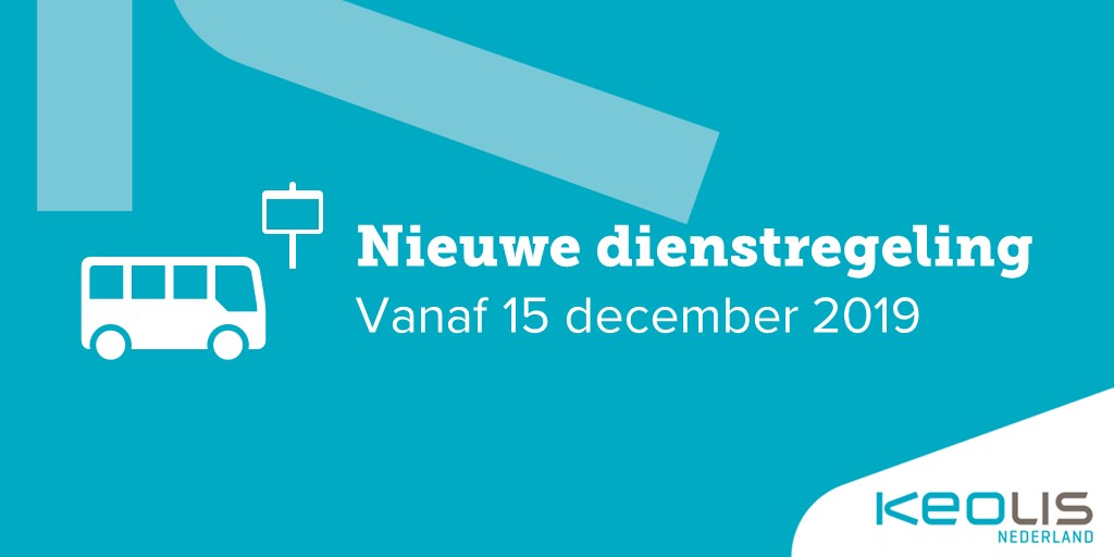 Vanaf 15 december start de nieuwe dienstregeling